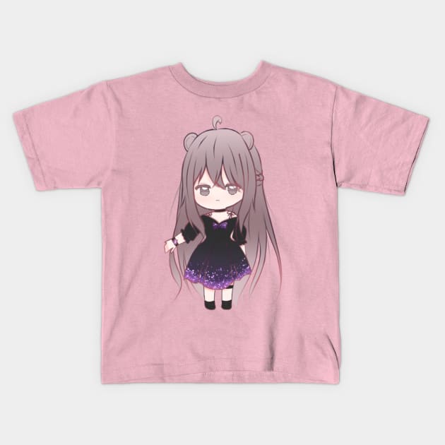 little girl in purple dress Kids T-Shirt by Store Linux8888